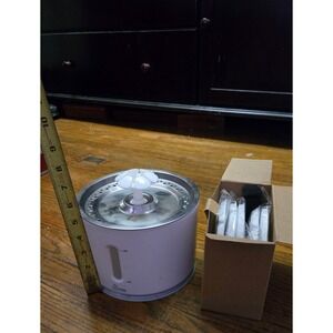 Wonder Creature Pet Water Fountain Stainless Steel Top White with Extra Filters